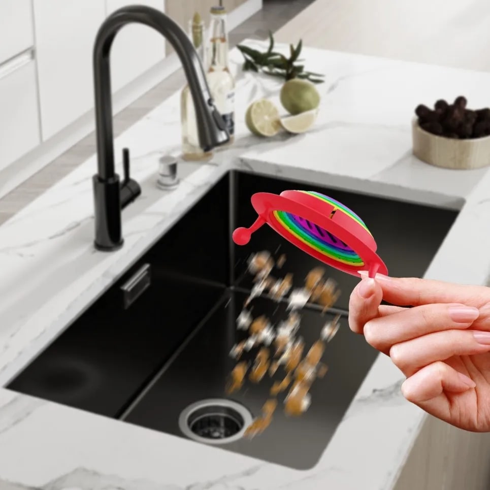 Kitchen - Bathroom Sink Filter Strainer Rainbow Graduated Drain Hole Waste Filter