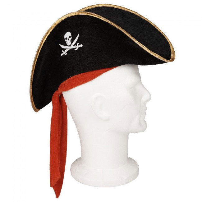 Child Size Velvet Jack Sparrow Sailor Captain Jack the Pirate Hat 45x16 cm