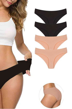 4Pcs Women's Seamless Laser Cut Stretchy Non-marking Panties S2