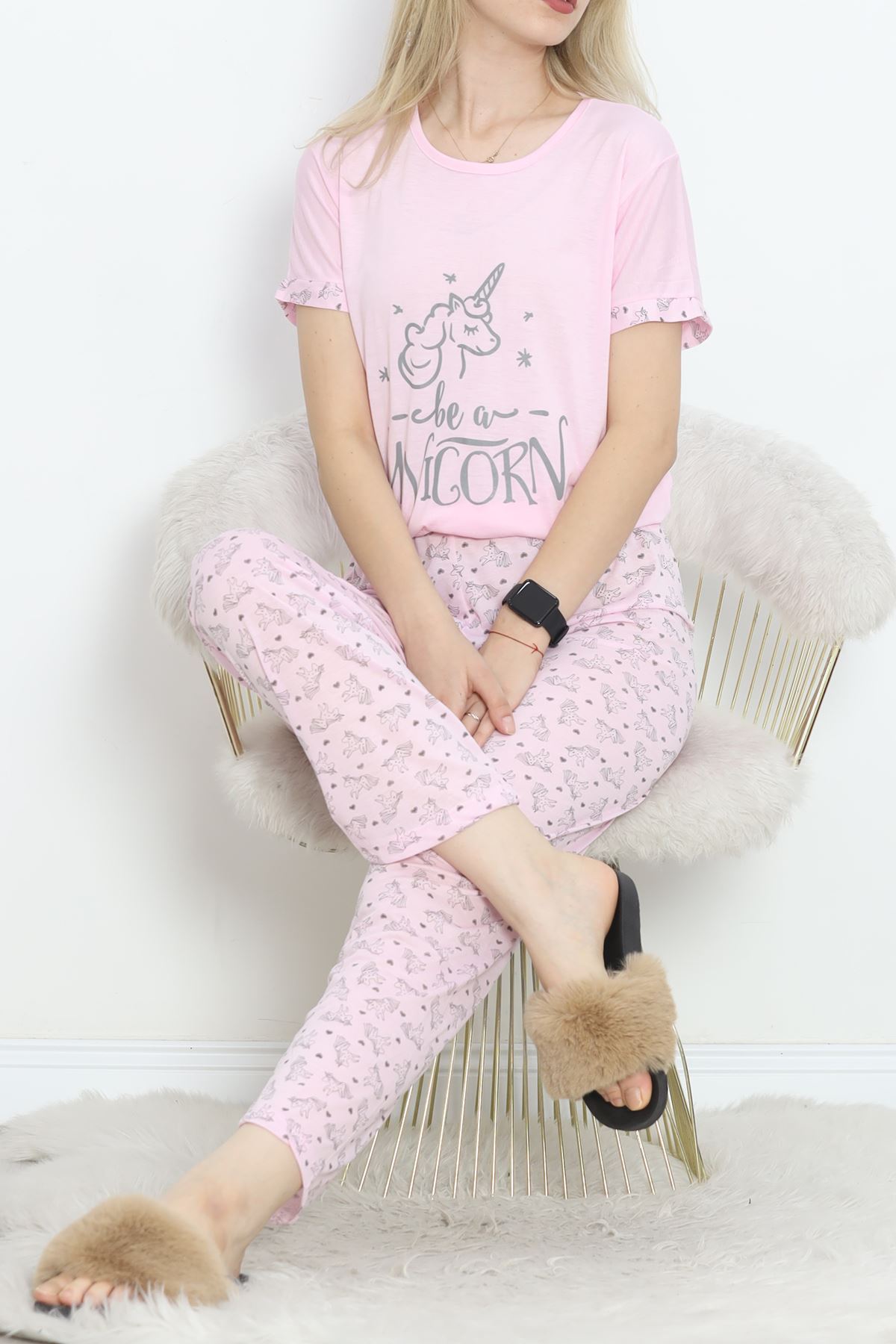 Poliviskon Crew-Neck Pajama Set Pembegri