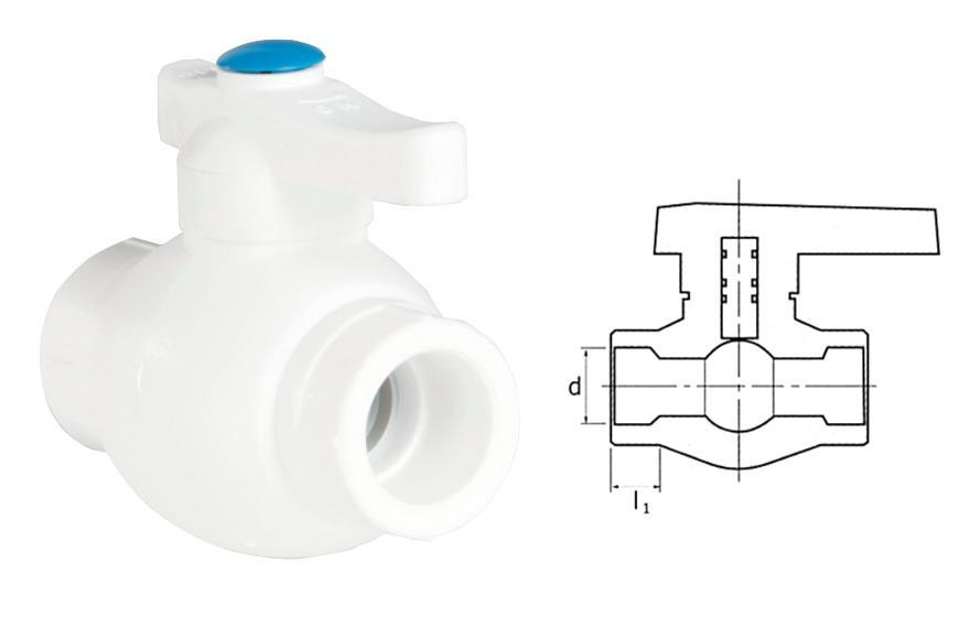 Ege Yildiz PPRC 20 mm Ball Valve Gray