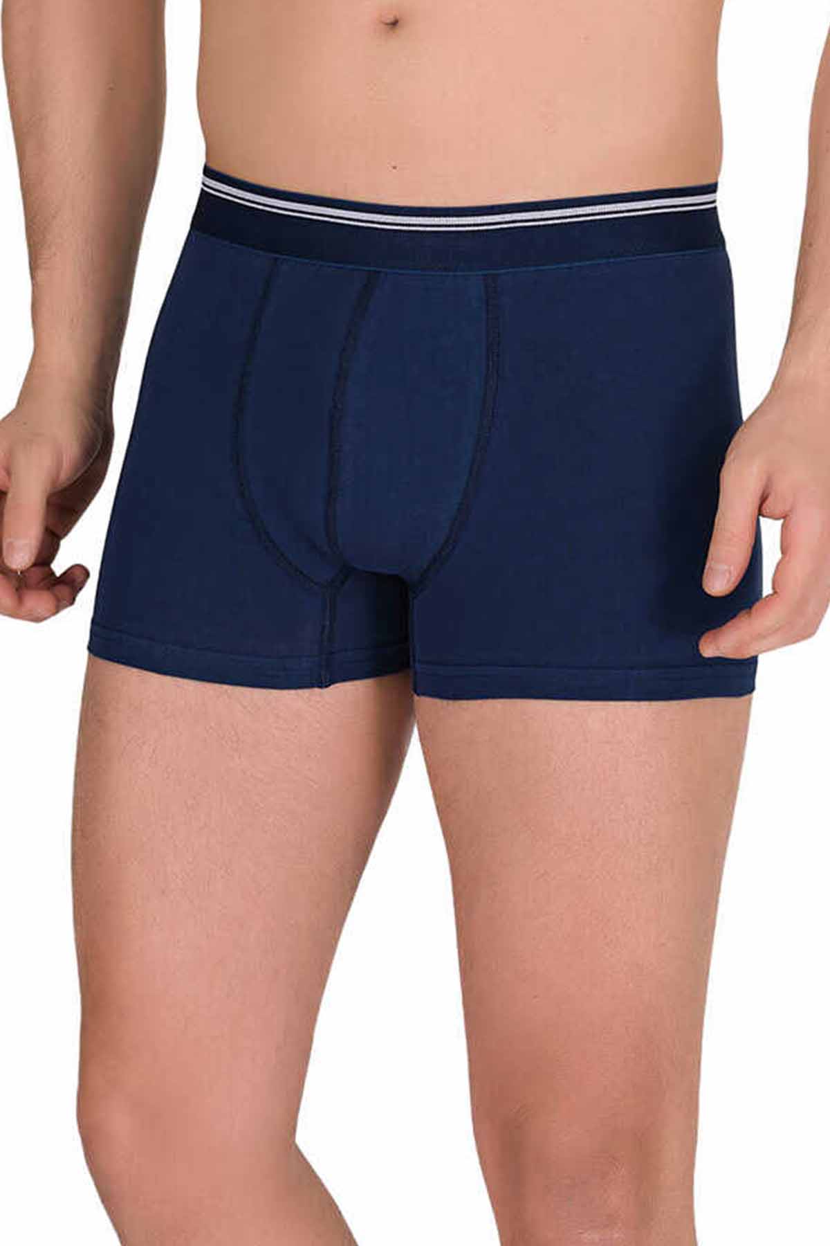 Lycra Men's Plus Size Boxer Shorts Navy Blue 1097B