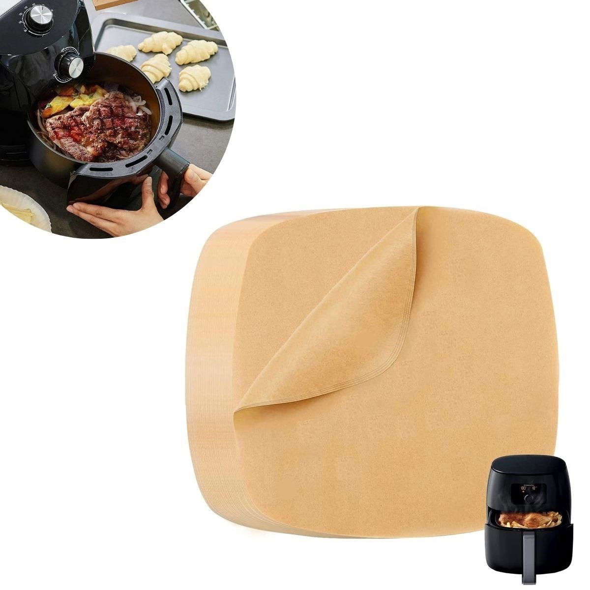 100 LU Perforated Flat Square Air Fryer Baking Paper Disposable Air-Grease Proof Non-Stick Paper