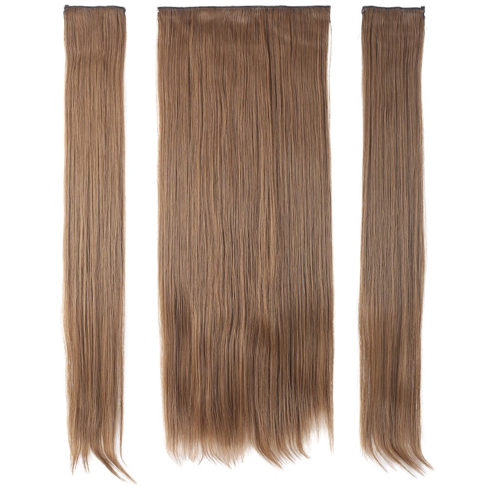 Kanekalon Fiber Synthetic Straight Half Moon + 2 Side Hair Snaps / Auburn