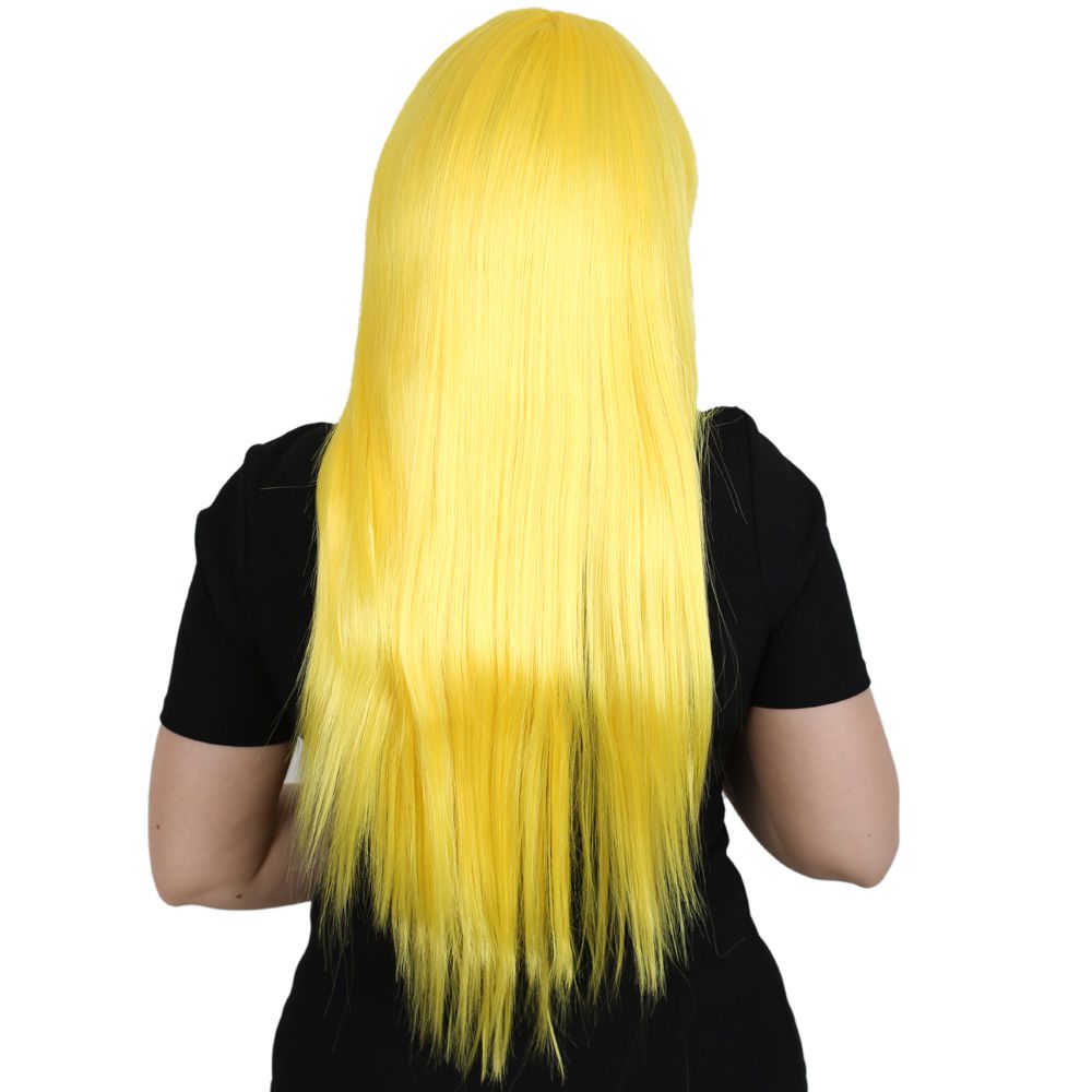 Kanekalon Fiber Synthetic Wig with Long Bangs / Yellow