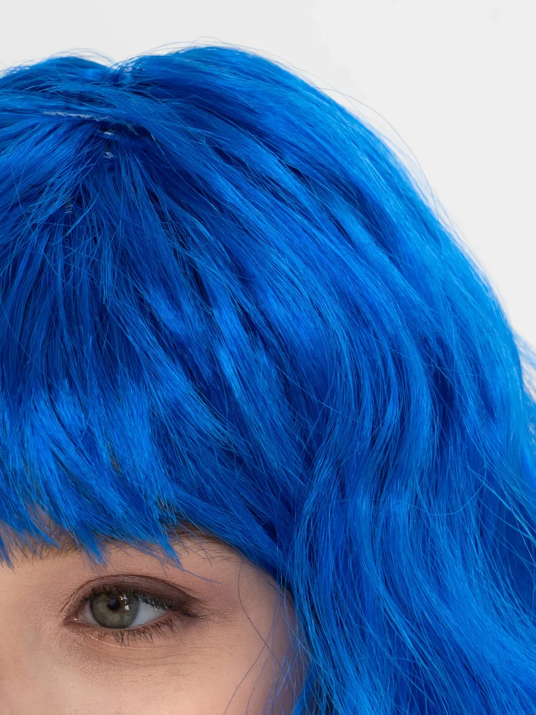 Blue Color Long Wavy Party Wig