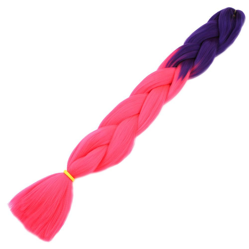 Afro Braiding Synthetic Color Transition Hair 100 Gr. / Purple / Neon Pink