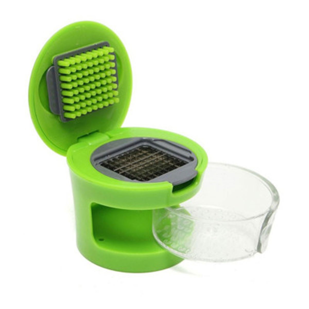 Garlic Grater - 2 Blade Chopper Garlica with Removable Bowl