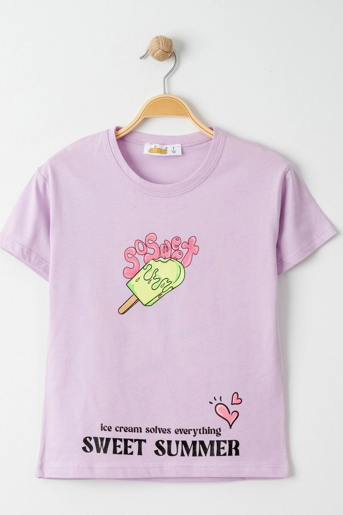 3-7 Years Printed Kids T-Shirt Lilac