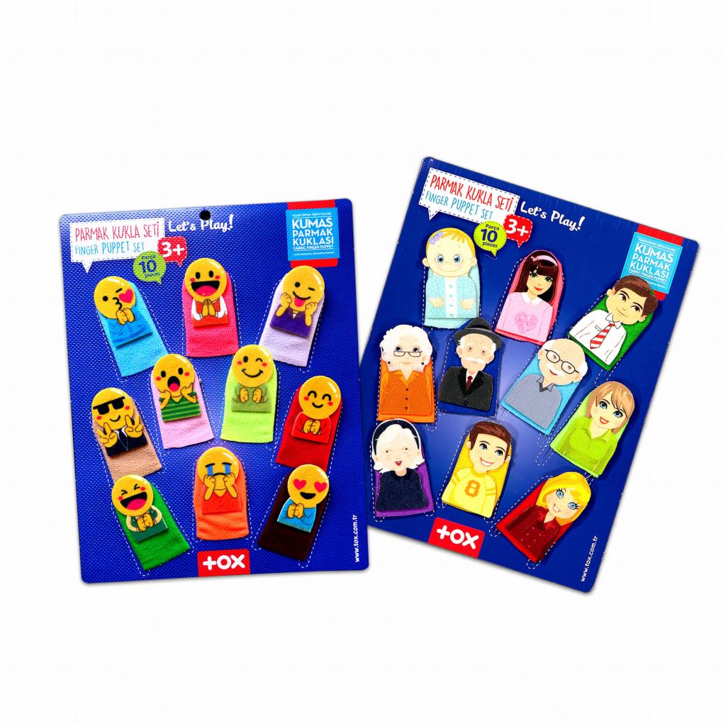 2 Sets - 20 Pieces Emojis and Family Members Finger Puppet