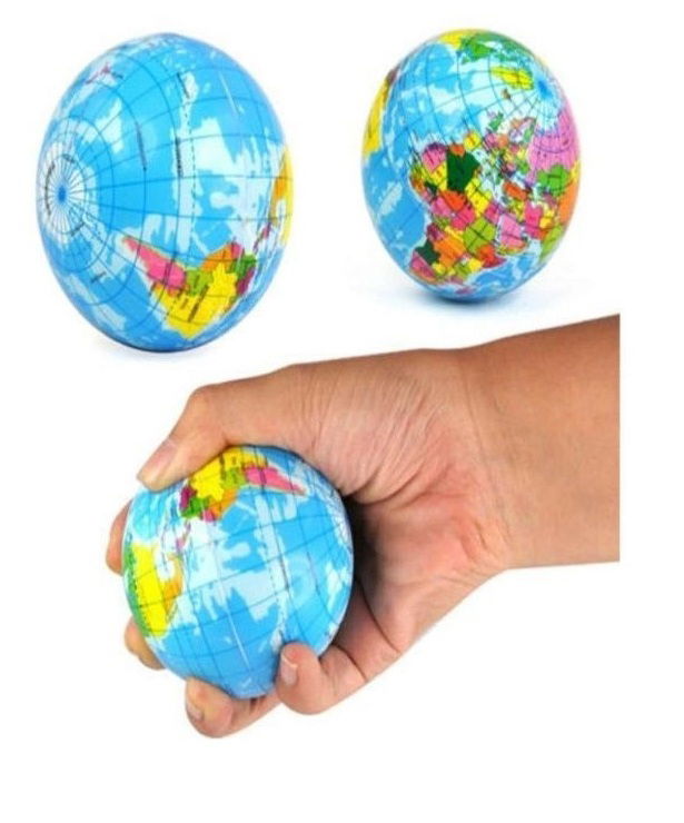 Stress Ball with World Map - Medium Size