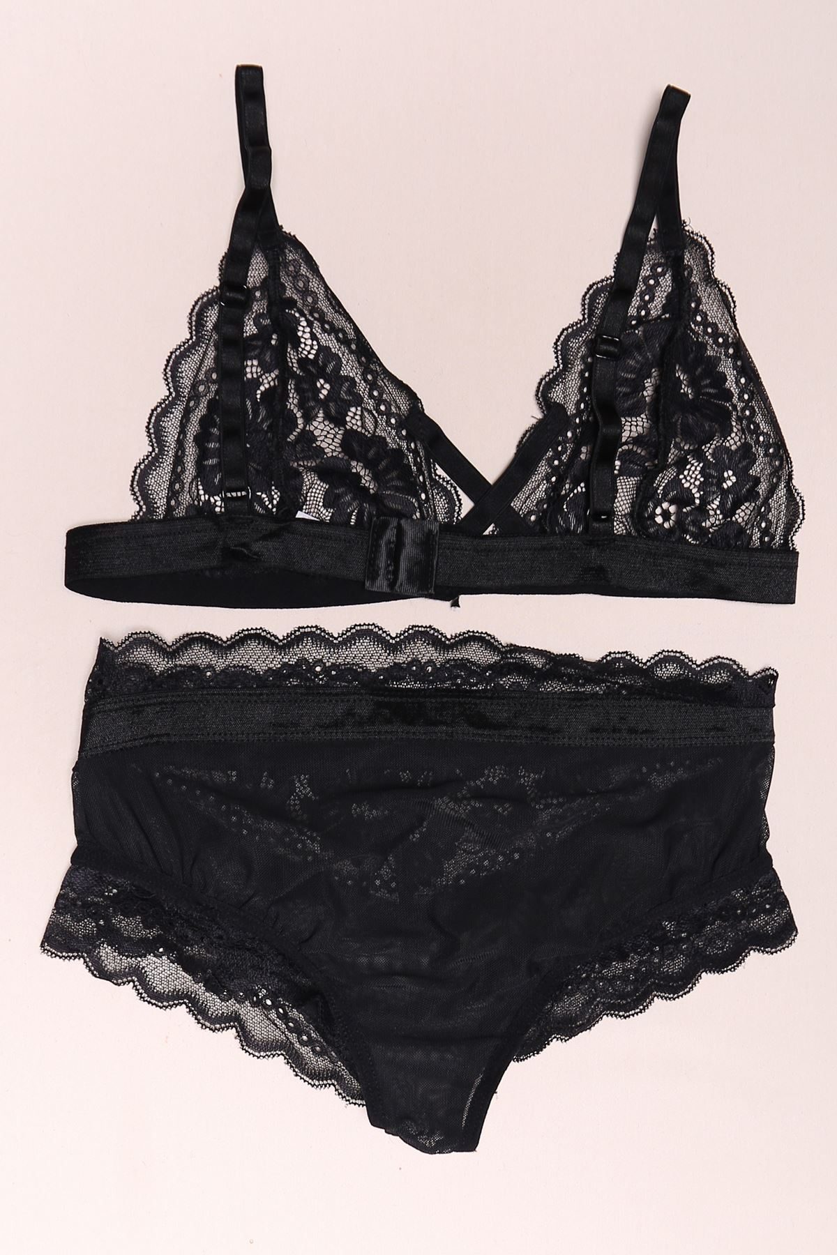 Special Design Garter Bra Set Black