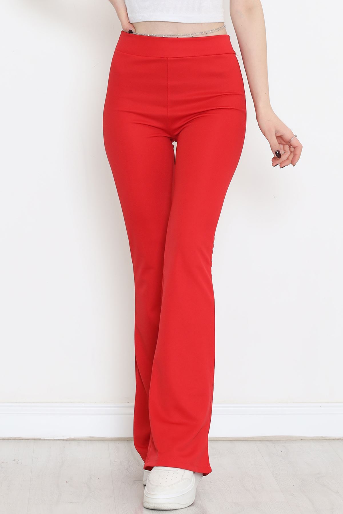 Flared Trousers Red