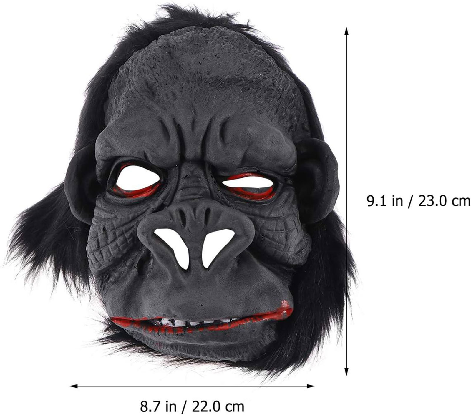 Latex Gorilla Mask Monkey Mask Meat Mask Orangutan Black Hair No 1