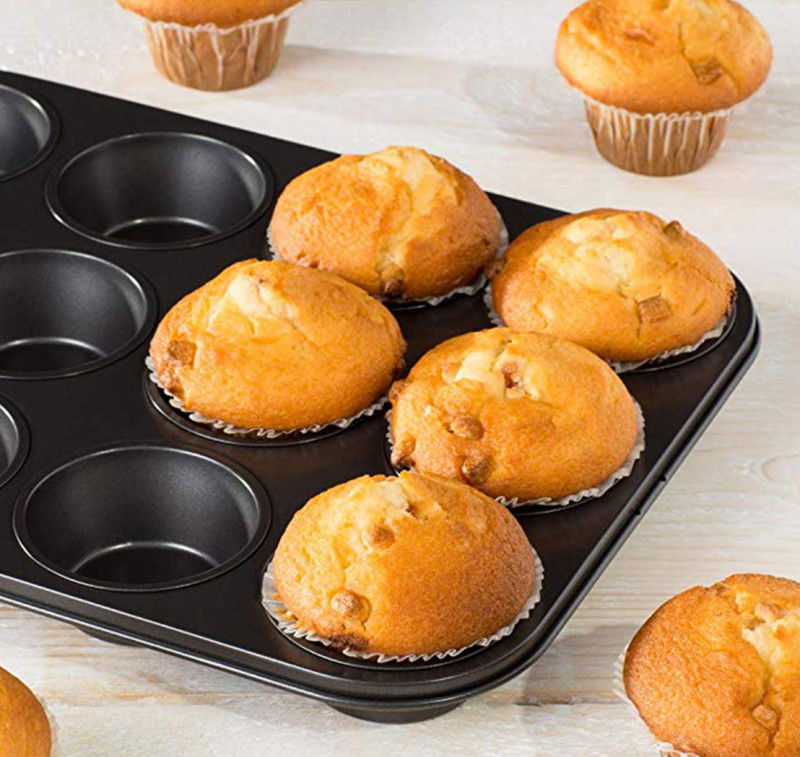 12 Compartment Metal Nonstick Muffin Cake Mold