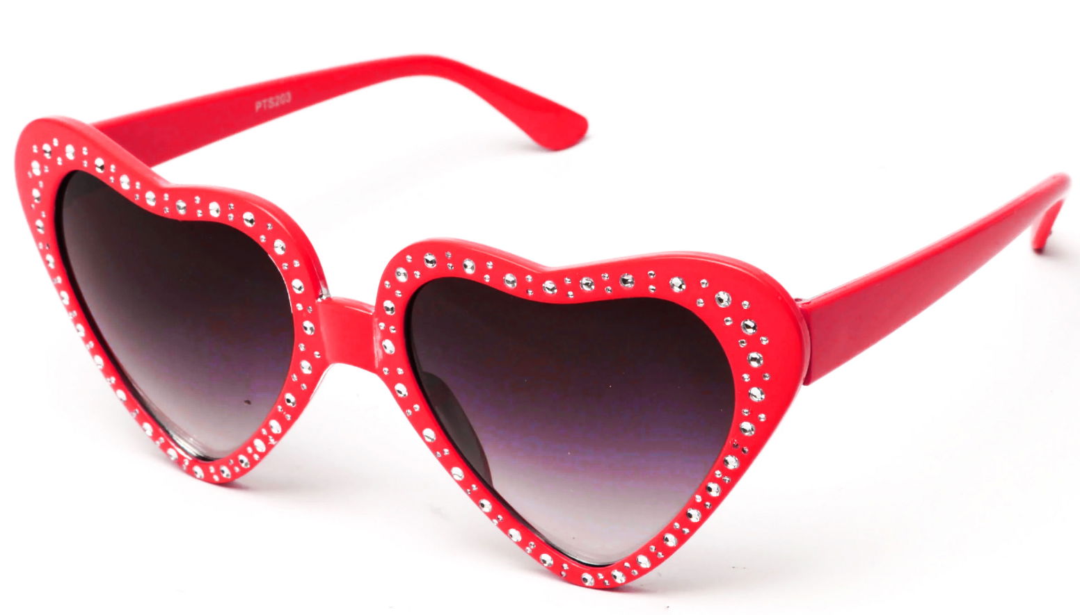 Heart Shaped Stones Party Glasses Red Color 6x16 cm