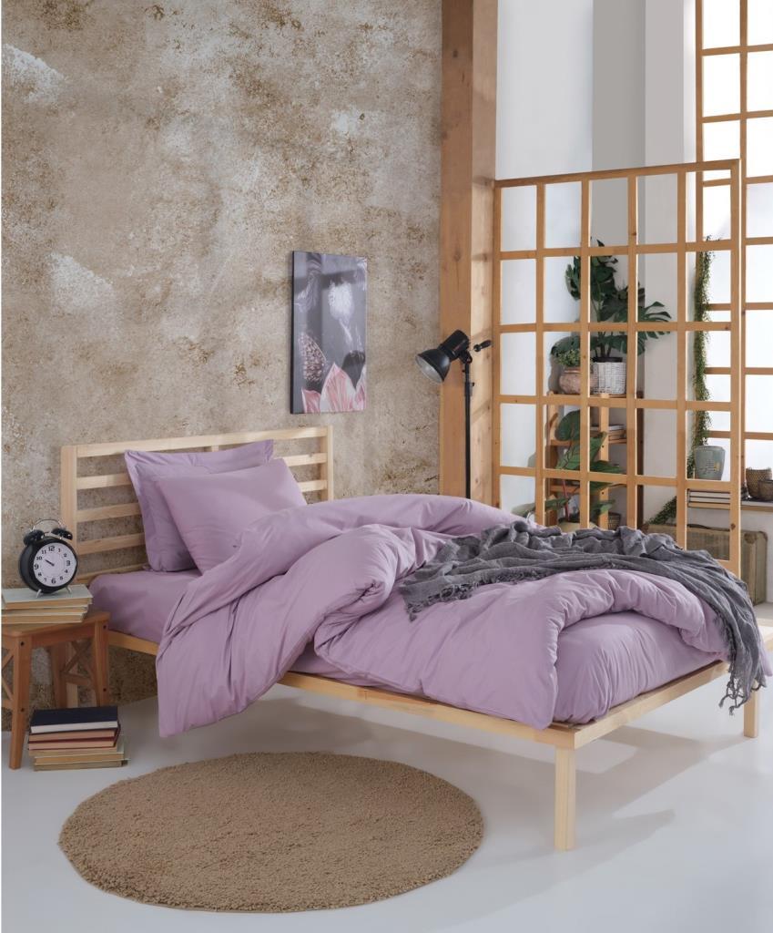 Cotton Single Duvet Cover Set Lilac