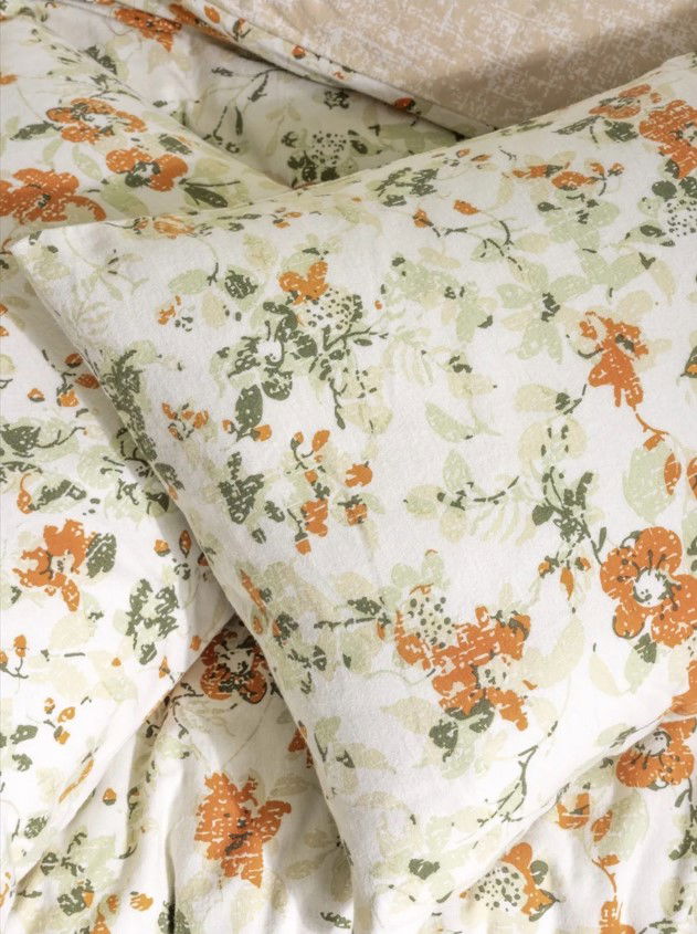 Flannel Duvet Cover Set Single Vintage Ecru