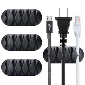 6 Pcs 5 Compartment Plug Cable Holder Organizer Adhesive Cable Organizer