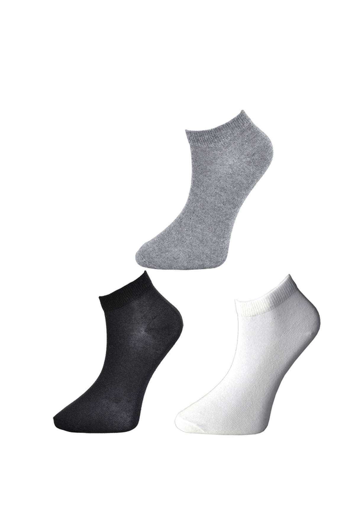 Black Gray and White Women's Ankle Socks 12 pairs