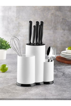 3 Compartment Spoon Holder - Chef Knife Holder Stand