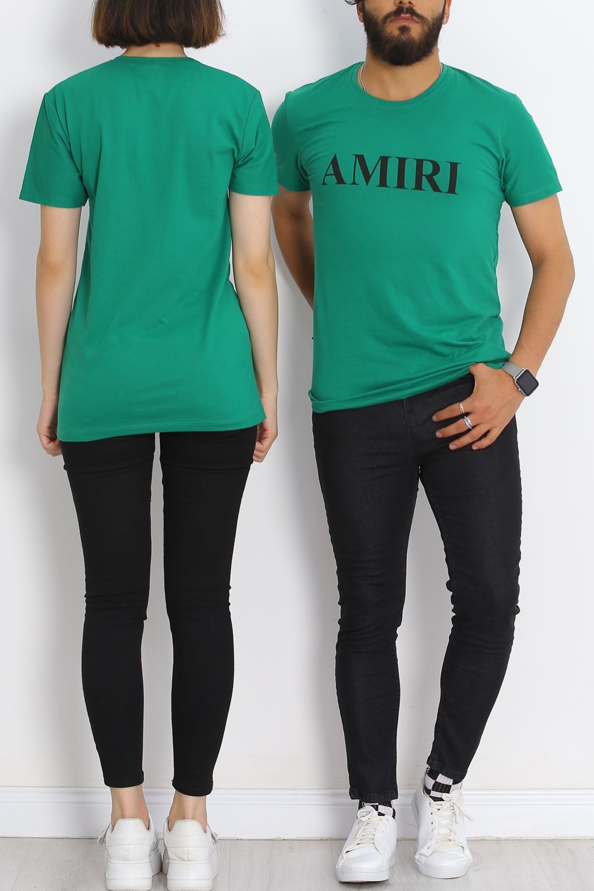 Printed Oversized T-Shirt Dark Green