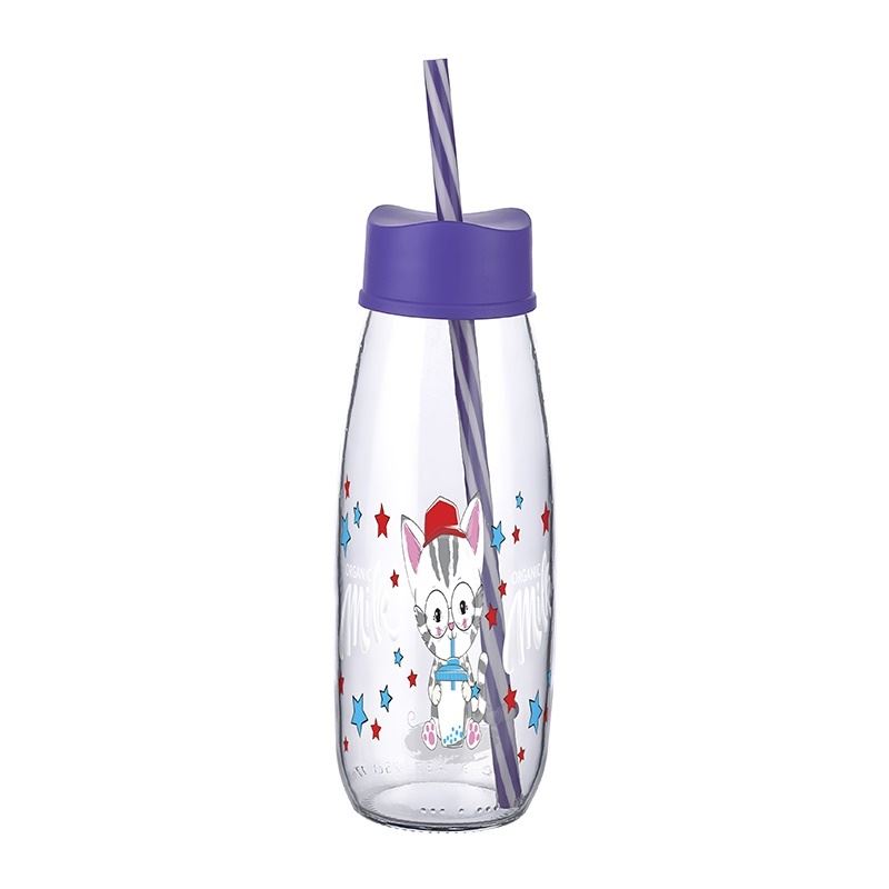 Straw Water And Milk Bottle Glass 250 ML