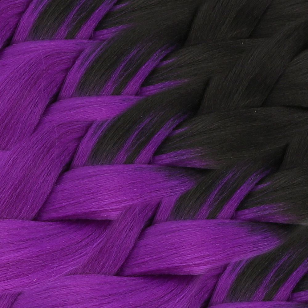 Afro Braiding Synthetic Color Transition Hair 100 Gr. / Black / Purple