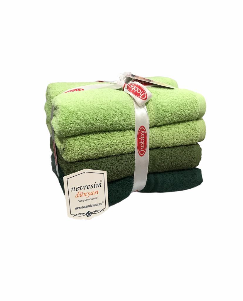 4 pcs 50x90 Towel Set Green