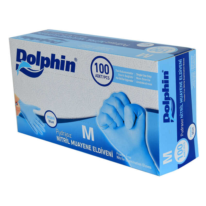 Powder Free Blue Nitrile Gloves Medium (M) 100 Pack