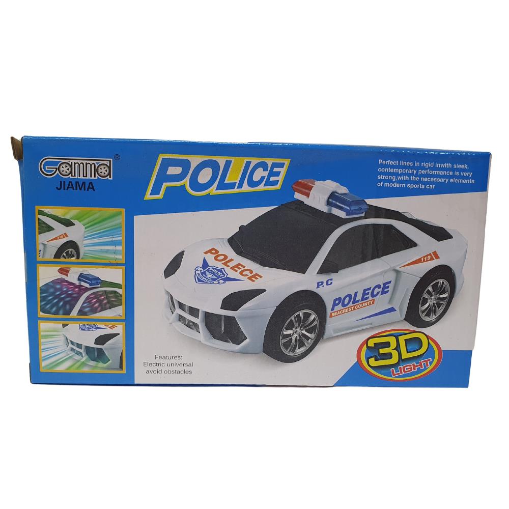 Floor Traveling Lighted Sound Multiply Turn Police Car 18 Cm