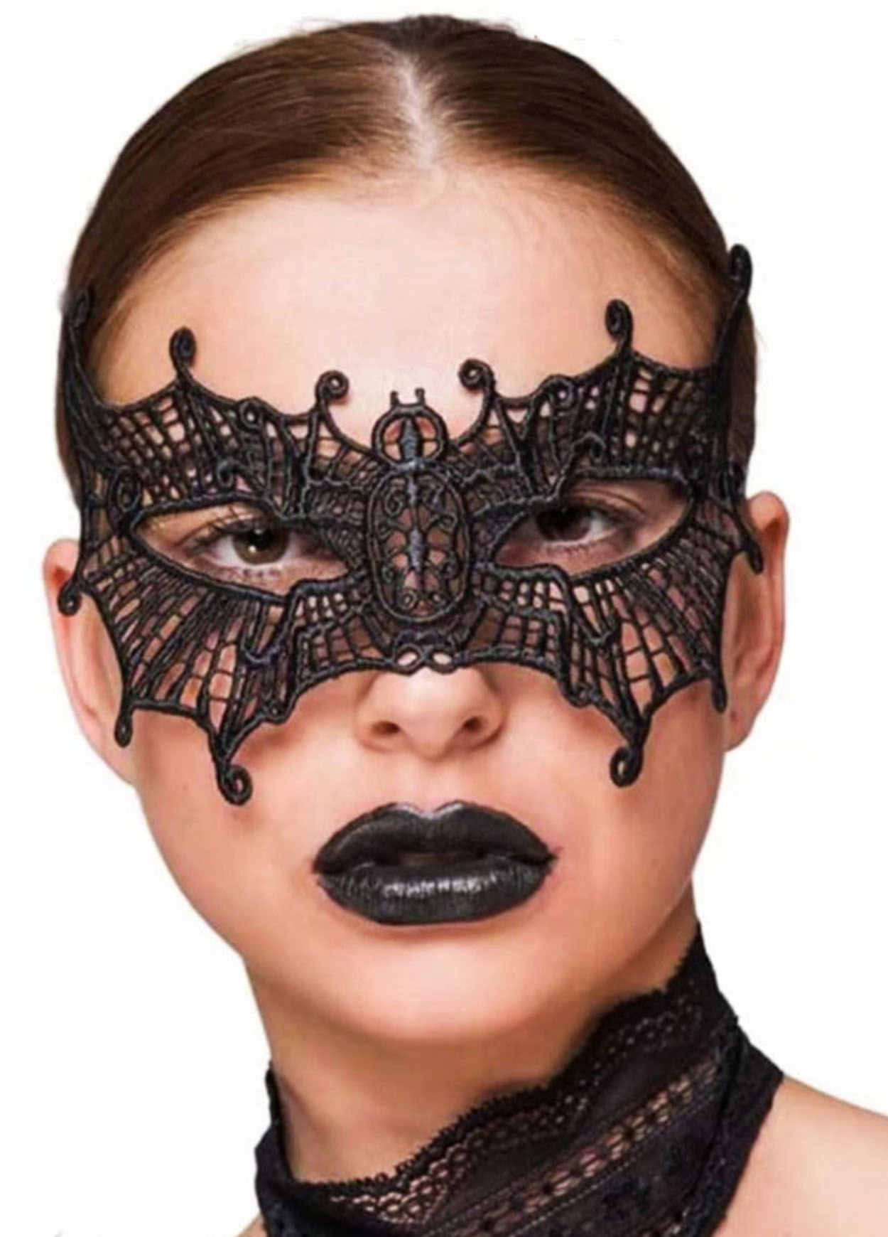 Black Color Lace Cut Lace Embroidered Prom Party Mask 5 No