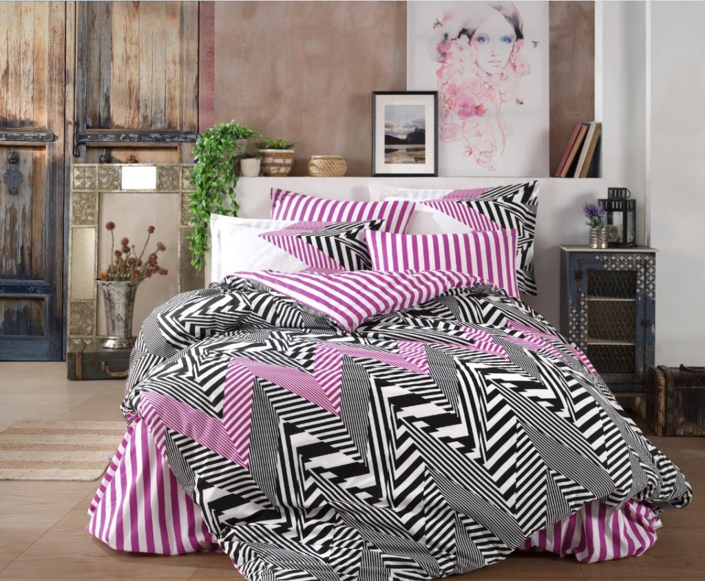 Double Poplin Duvet Cover Daniela Black