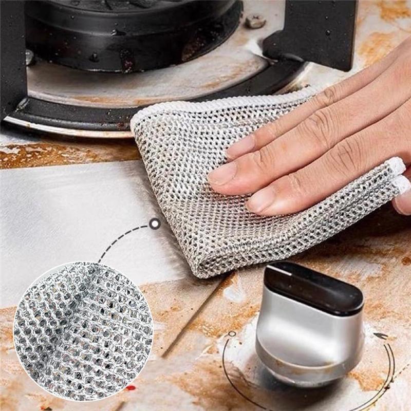 3Pcs Multifunctional Non-Scratch Wire Dish Cloth Dish Towel Dish Towel Dish Cleaning Scrub Cloth