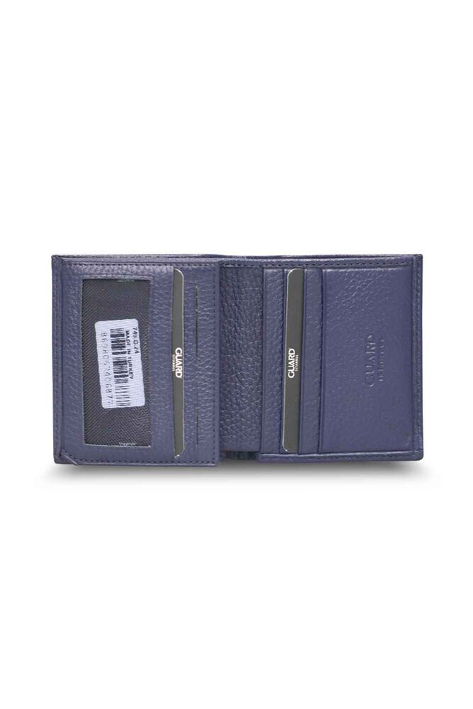 Navy Blue Multi-Compartment Mini Leather Men's Wallet