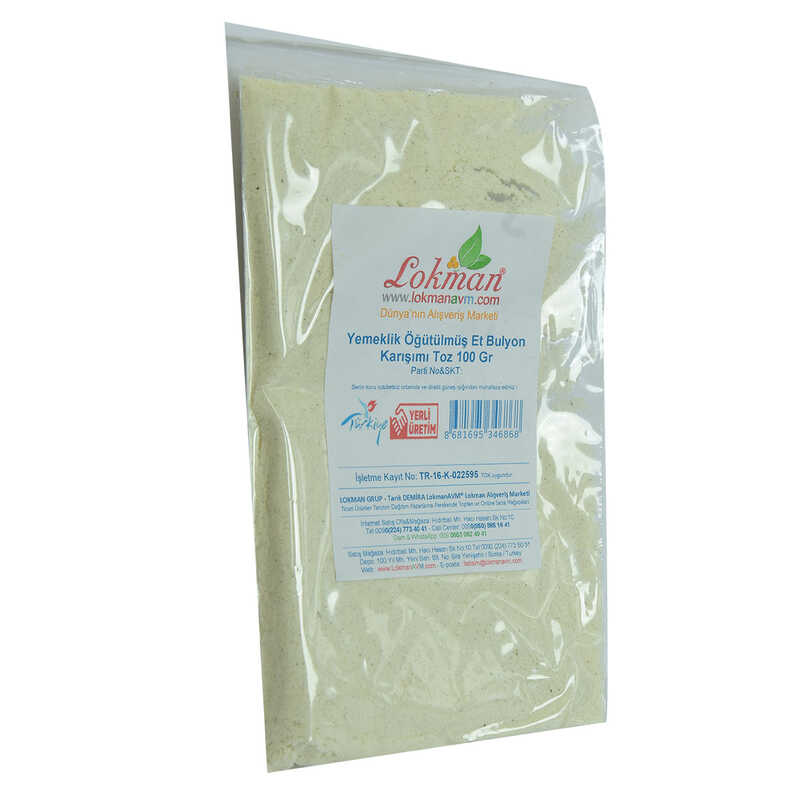 Meat Bouillon Powder Edible Ground Mix 100 Gr Package