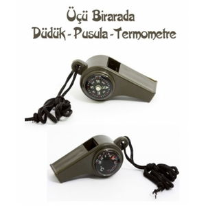 Thermometer Whistle with Compass - Survival Hanging Whistle