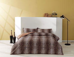 Double Satin Duvet Cover Leopard Coffee