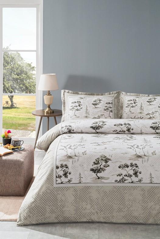 Özdilek Double Ranforce Duvet Cover Toile de Jouy Beige