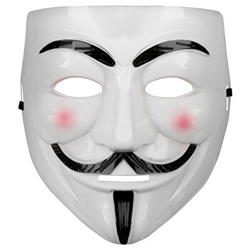 White Color Imported V For Vendetta Mask With Pink Cheeks