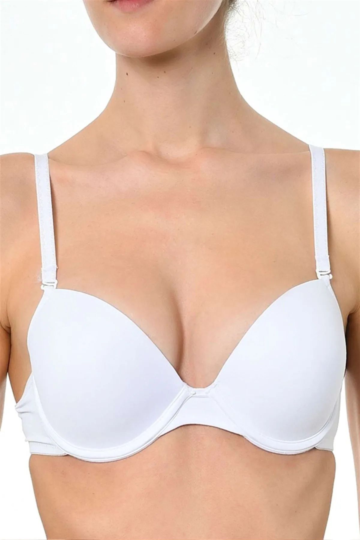 Women's White Padded Bra with Neck Tie 4000