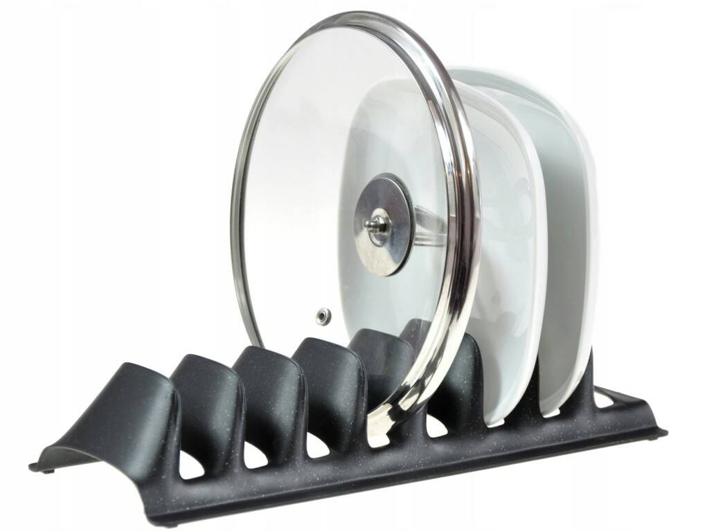 8 Compartment Pot Lid Rack - Simple Plate Holder - Lid Organizer