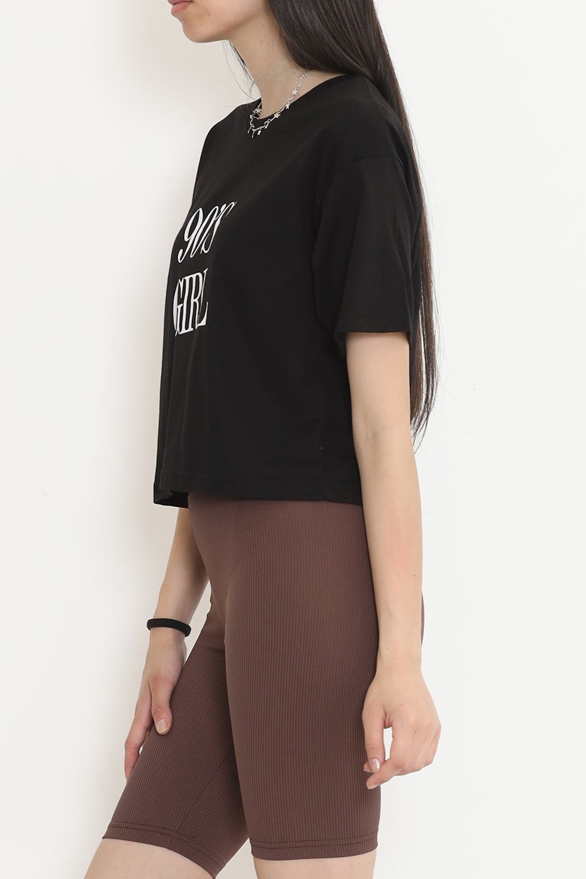 Printed Crop T-Shirt Black