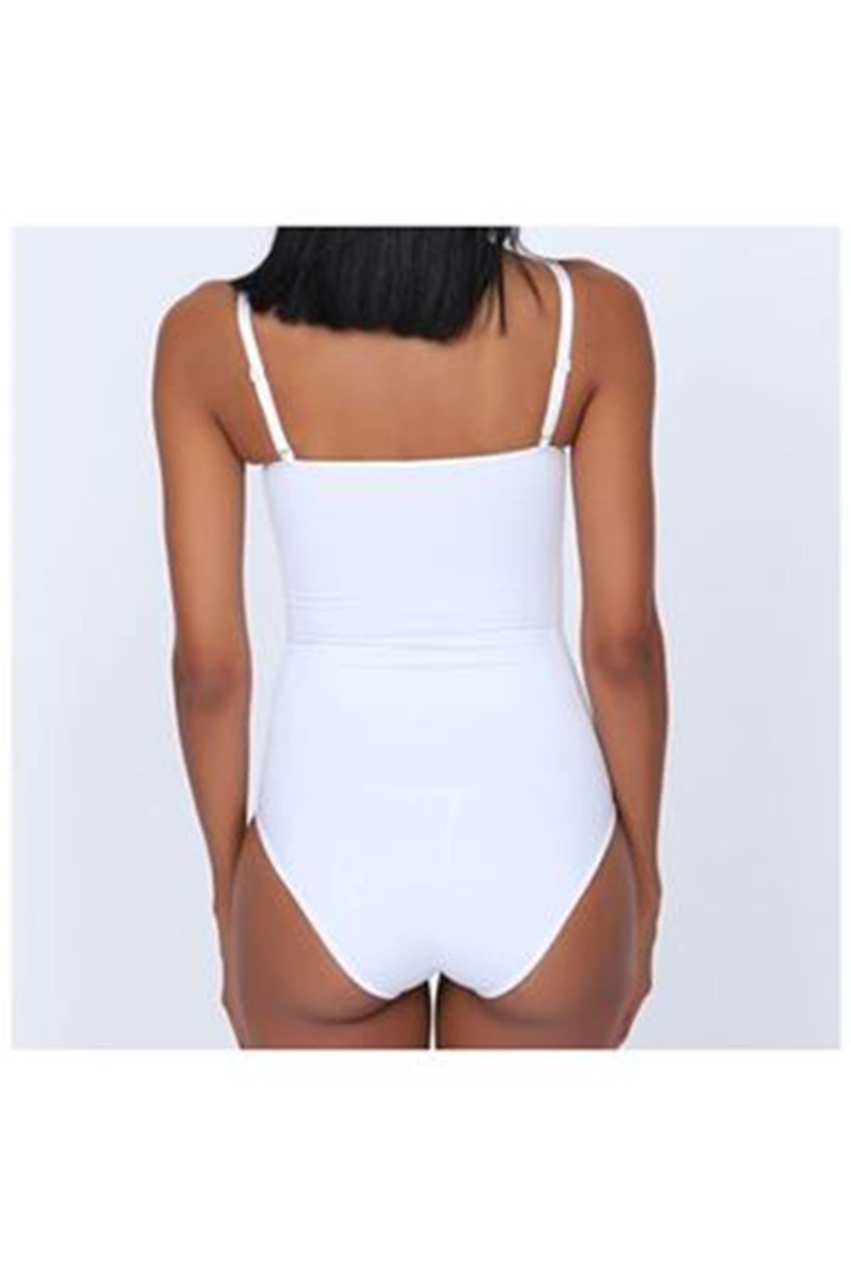 Seamless Corset with White Hooks