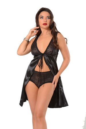 Black Satin Nightdress