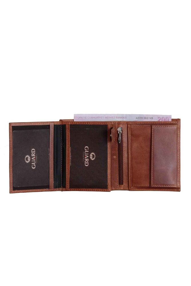 Multi-Compartment Vertical Antique Tan Leather Men's Wallet