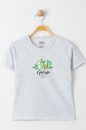 3-7 Years Printed Kids T-Shirt Gray