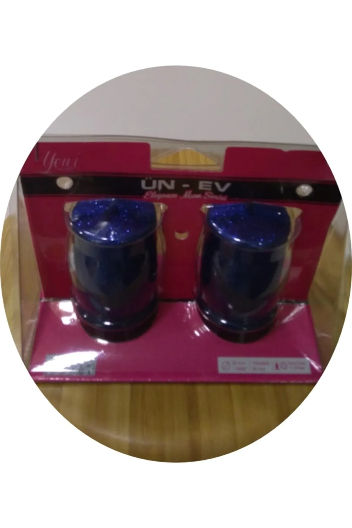 2-Piece Cylinder Glitter Candle Turk-G220