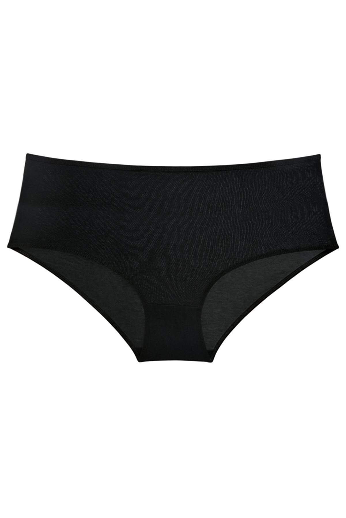 3Pcs Women High Waist Bato Panties Black Skin Cream