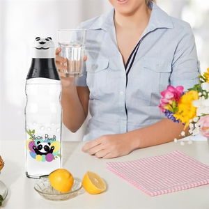 Cute Panda Design Glass Drinker Leakproof 1000 ML